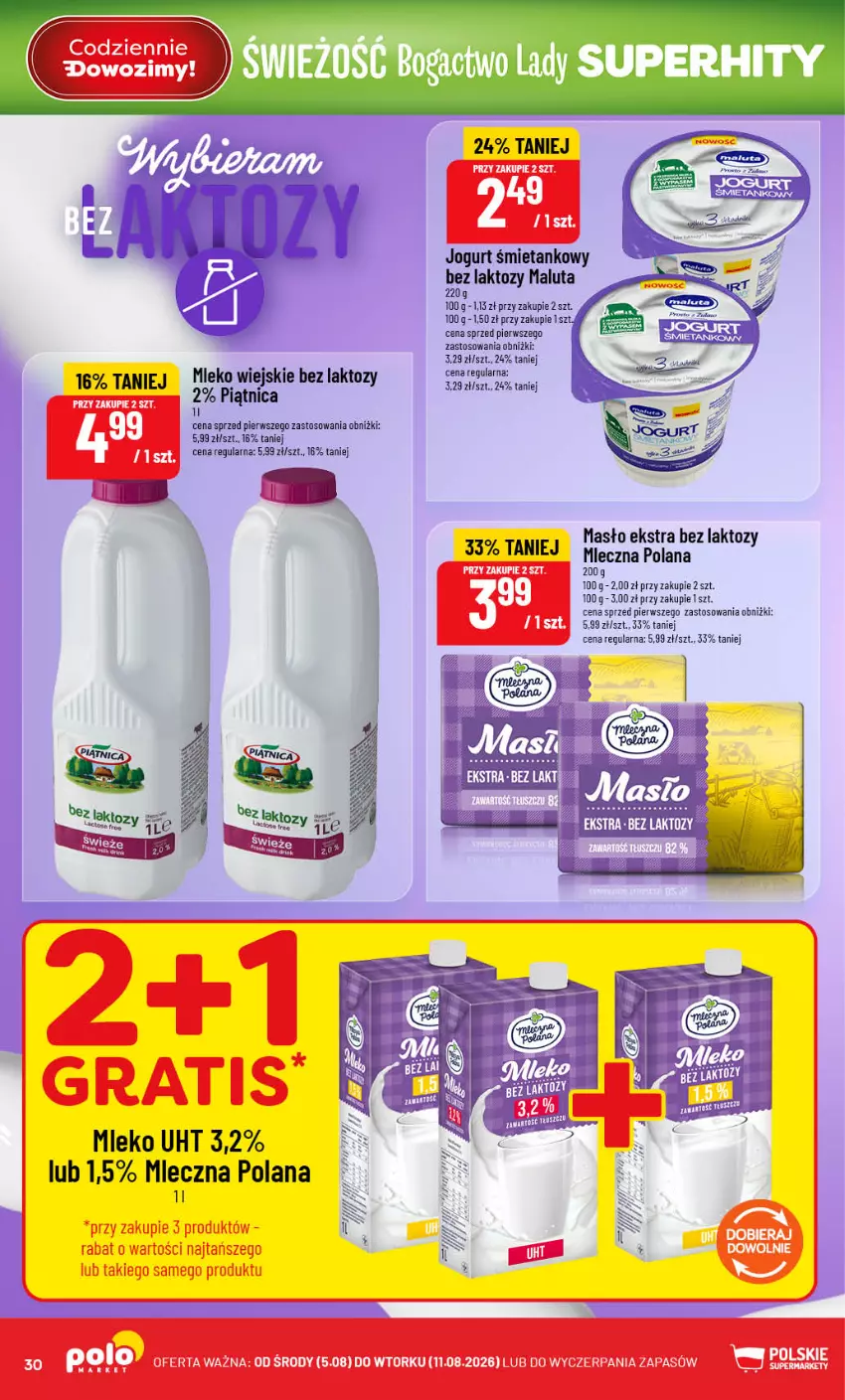 Gazetka promocyjna PoloMarket - Gazetka 32 - ważna 05.08 do 11.08.2026 - strona 30 - produkty: Gra, Jogurt, LANA, Masło, Mleko, Piątnica
