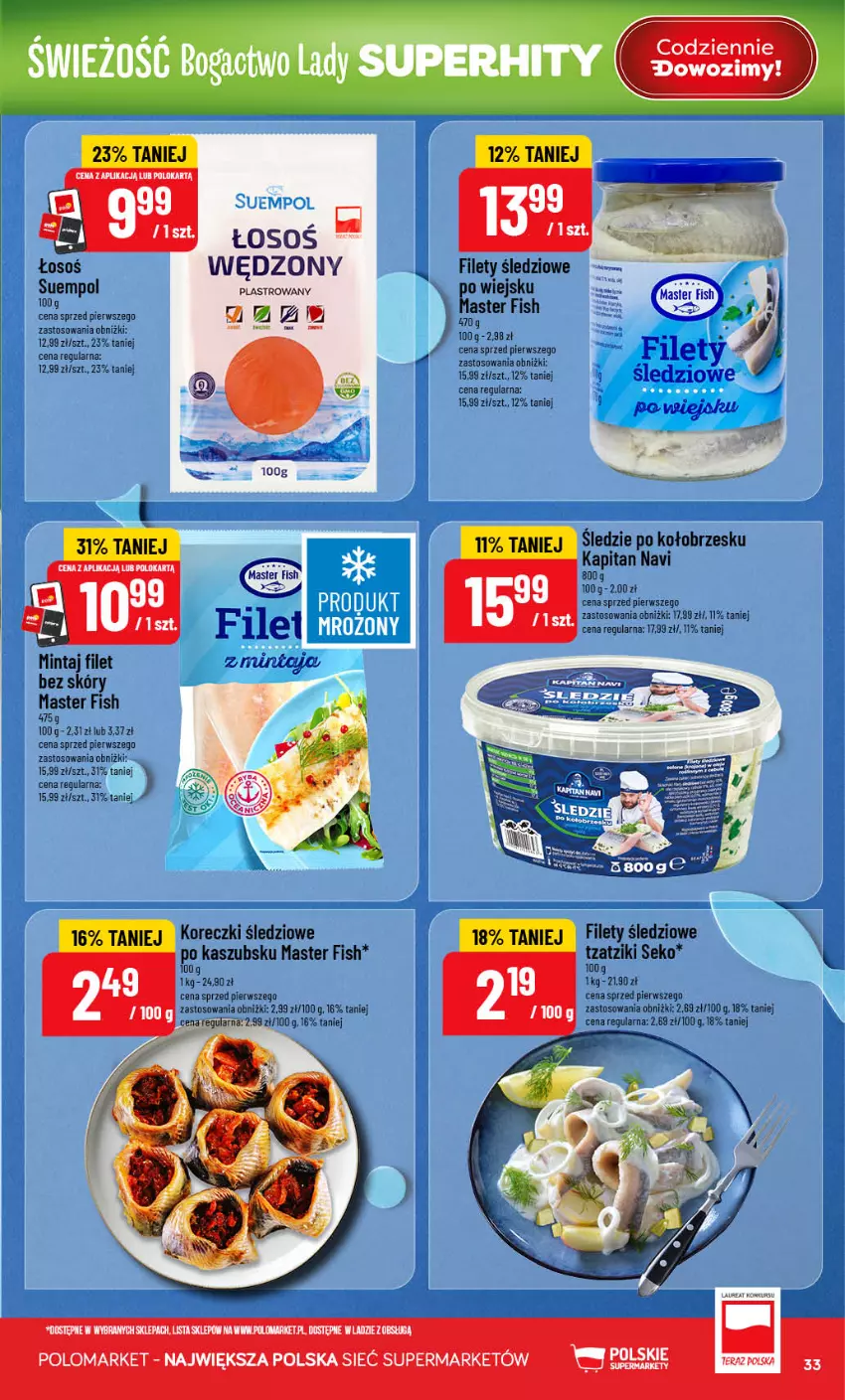 Gazetka promocyjna PoloMarket - Gazetka 32 - ważna 05.08 do 11.08.2026 - strona 33 - produkty: Koreczki śledziowe, Mintaj, SEKO, Suempol