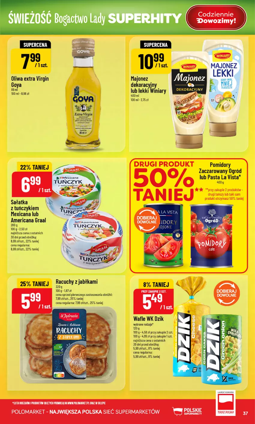 Gazetka promocyjna PoloMarket - Gazetka 32 - ważna 05.08 do 11.08.2026 - strona 37 - produkty: Gala, Gin, Gra, Graal, Jabłka, Majonez, Ogród, Oliwa, Pomidory, Sałat, Sałatka, Tuńczyk, Wafle, Warzywa, Winiary