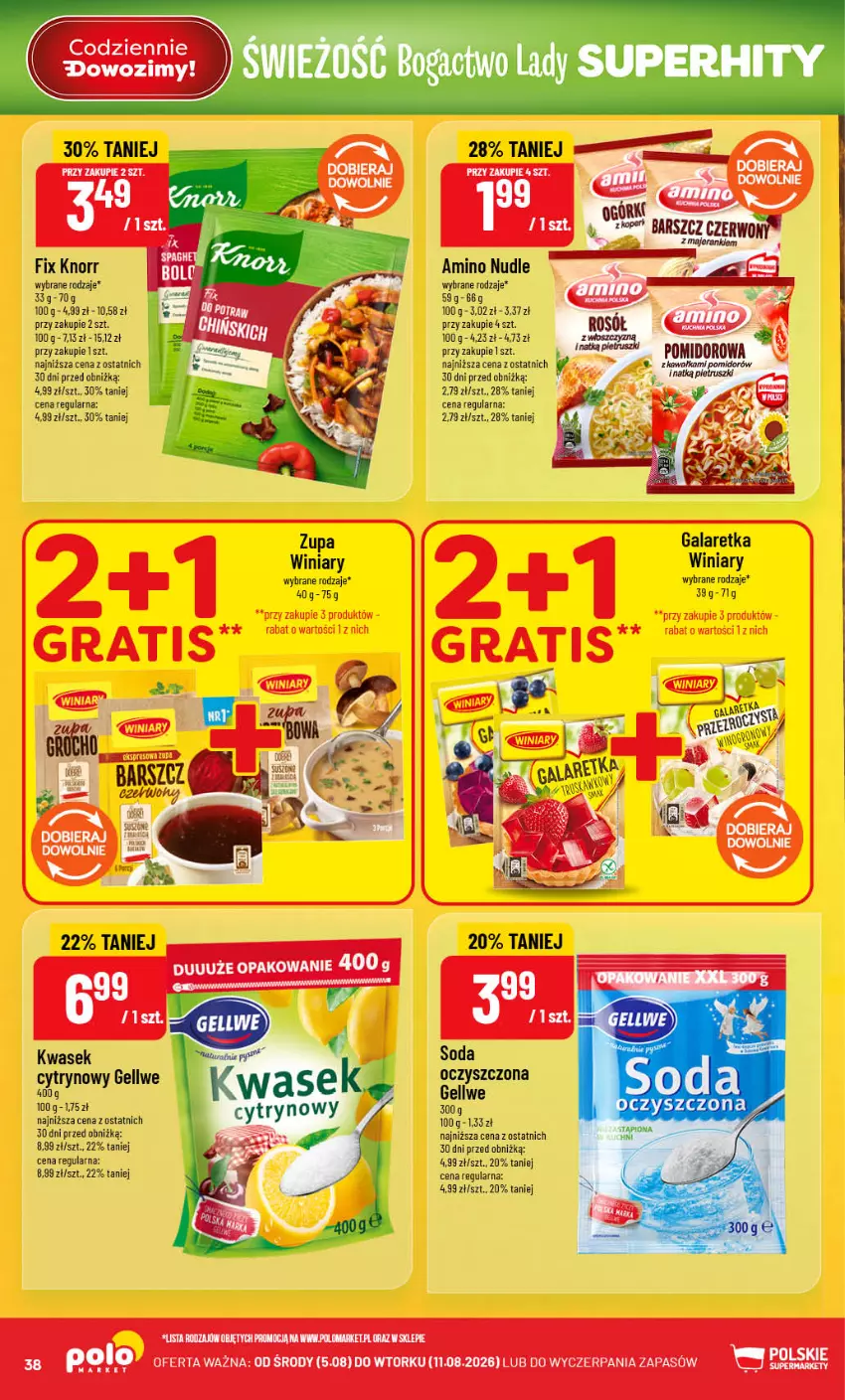 Gazetka promocyjna PoloMarket - Gazetka 32 - ważna 05.08 do 11.08.2026 - strona 38 - produkty: Gala, Galaretka, Knorr, Rosół, Winiary, Zupa