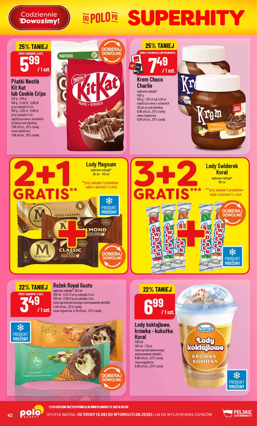 Gazetka promocyjna PoloMarket - Gazetka 32 - ważna 05.08 do 11.08.2026 - strona 42 - produkty: Kit Kat, Lody