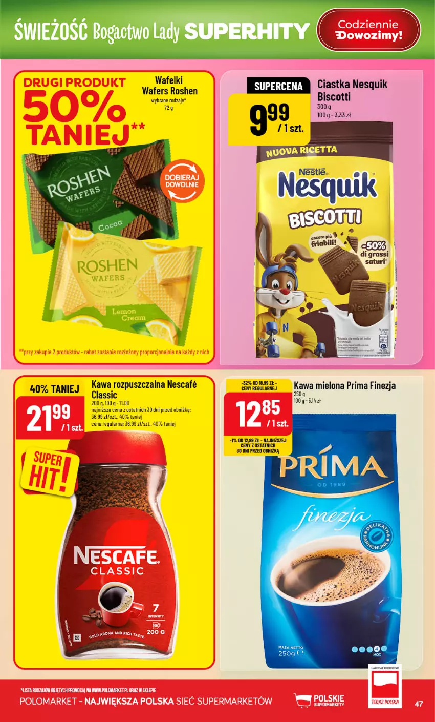 Gazetka promocyjna PoloMarket - Gazetka 32 - ważna 05.08 do 11.08.2026 - strona 47 - produkty: Ciastka, Kawa, Kawa mielona, Kawa rozpuszczalna, Laur, Nesquik, Prima