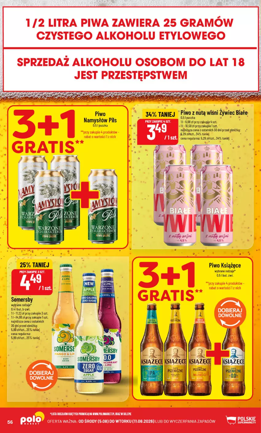 Gazetka promocyjna PoloMarket - Gazetka 32 - ważna 05.08 do 11.08.2026 - strona 56 - produkty: Książęce, Mango, Piwo, Somersby