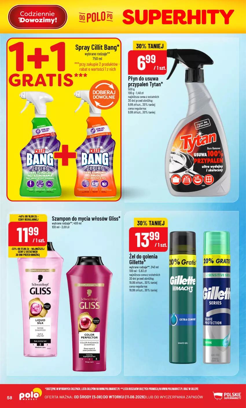 Gazetka promocyjna PoloMarket - Gazetka 32 - ważna 05.08 do 11.08.2026 - strona 58 - produkty: Bosch, Cillit Bang, Gra, Schwarzkopf, Szampon, Tytan