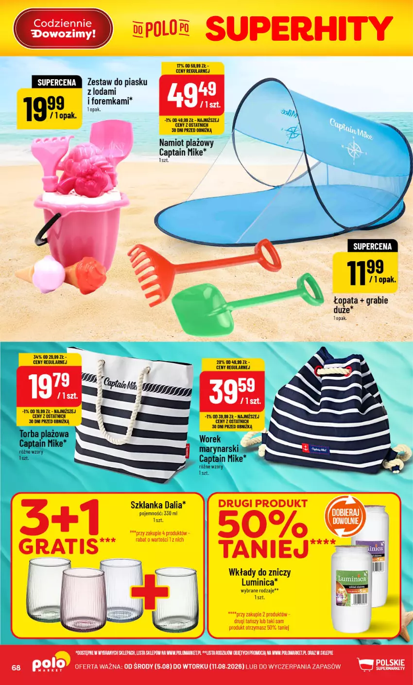 Gazetka promocyjna PoloMarket - Gazetka 32 - ważna 05.08 do 11.08.2026 - strona 68 - produkty: Gra, Namiot, Szklanka, Znicz