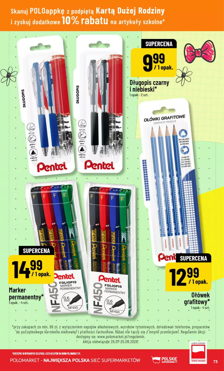 Gazetka promocyjna PoloMarket - Gazetka 32 - ważna 05.08 do 11.08.2026 - strona 73 - produkty: Długopis, Fa, Gra, Karmi, Marker, Telefon, Top