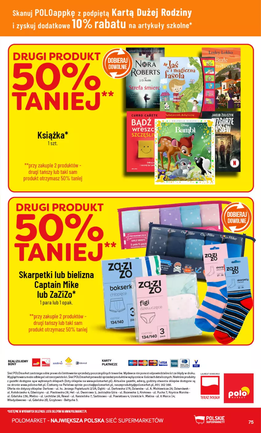 Gazetka promocyjna PoloMarket - Gazetka 32 - ważna 05.08 do 11.08.2026 - strona 75 - produkty: Bielizna, Dres, Karp, Książka, Piast, Skarpetki