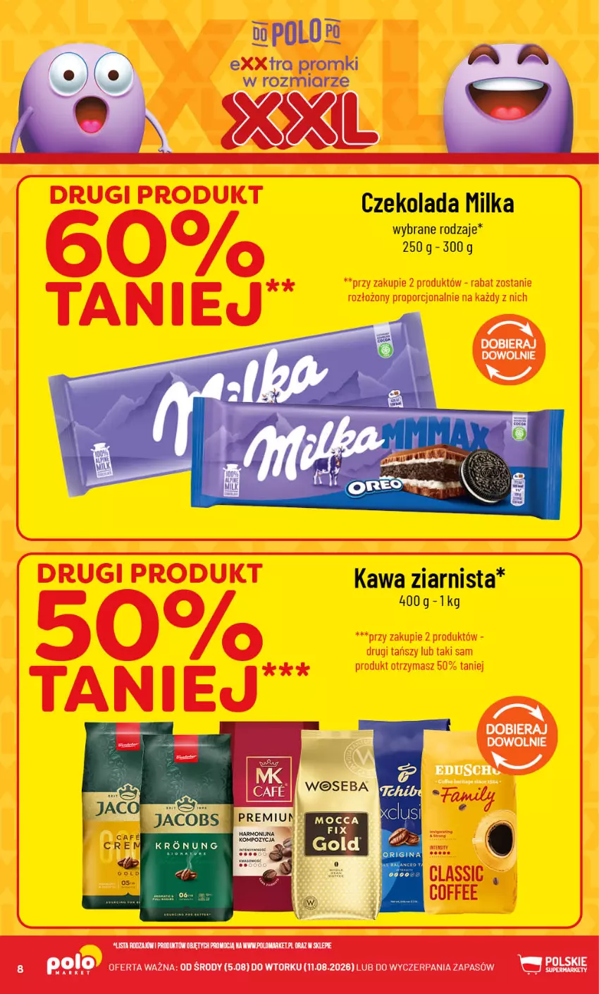 Gazetka promocyjna PoloMarket - Gazetka 32 - ważna 05.08 do 11.08.2026 - strona 8 - produkty: Czekolada, Kawa, Kawa ziarnista, Milka