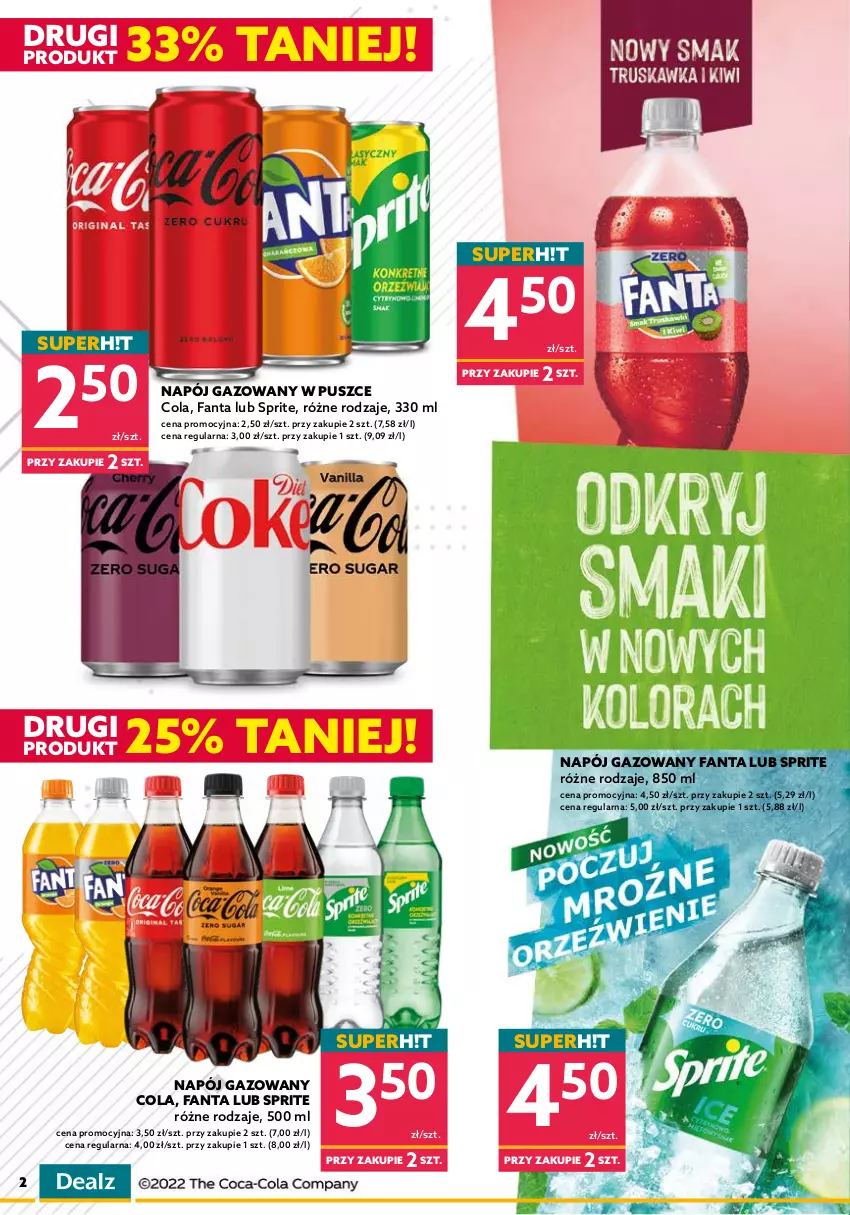 Gazetka promocyjna Dealz - NOWA GAZETKADeal na grill! - ważna 20.04 do 03.05.2022 - strona 2 - produkty: Fa, Fanta, Gra, Napój, Napój gazowany, Piec, Piwa, Piwo, Sprite