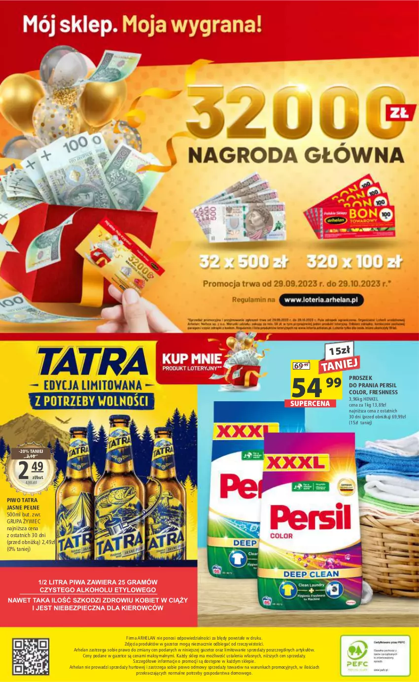 Gazetka promocyjna Arhelan - Gazetka - ważna 06.10 do 15.10.2023 - strona 20 - produkty: Persil, Piwo, Proszek do prania, Tatra