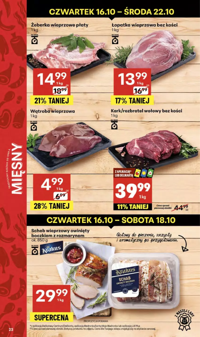 Gazetka promocyjna Delikatesy Centrum - Franczyza DC42 Czwartek - ważna 16.10 do 22.10.2025 - strona 23 - produkty: Piec, Rozbratel wołowy, Rum, Schab wieprzowy