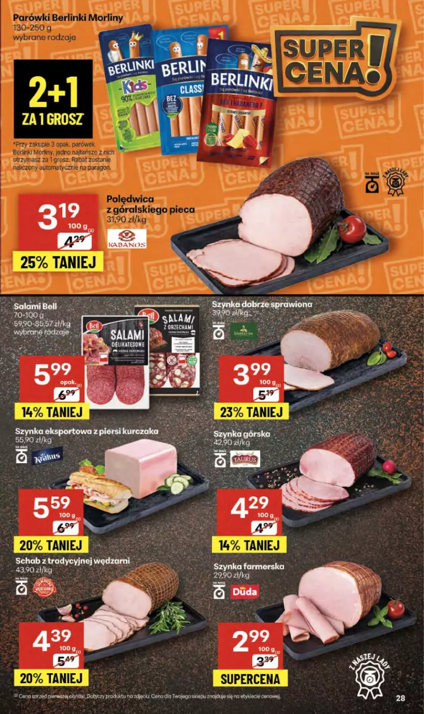 Gazetka promocyjna Delikatesy Centrum - Franczyza DC42 Czwartek - ważna 16.10 do 22.10.2025 - strona 28 - produkty: Fa, Por, Sport, Szynka, Szynka farmerska
