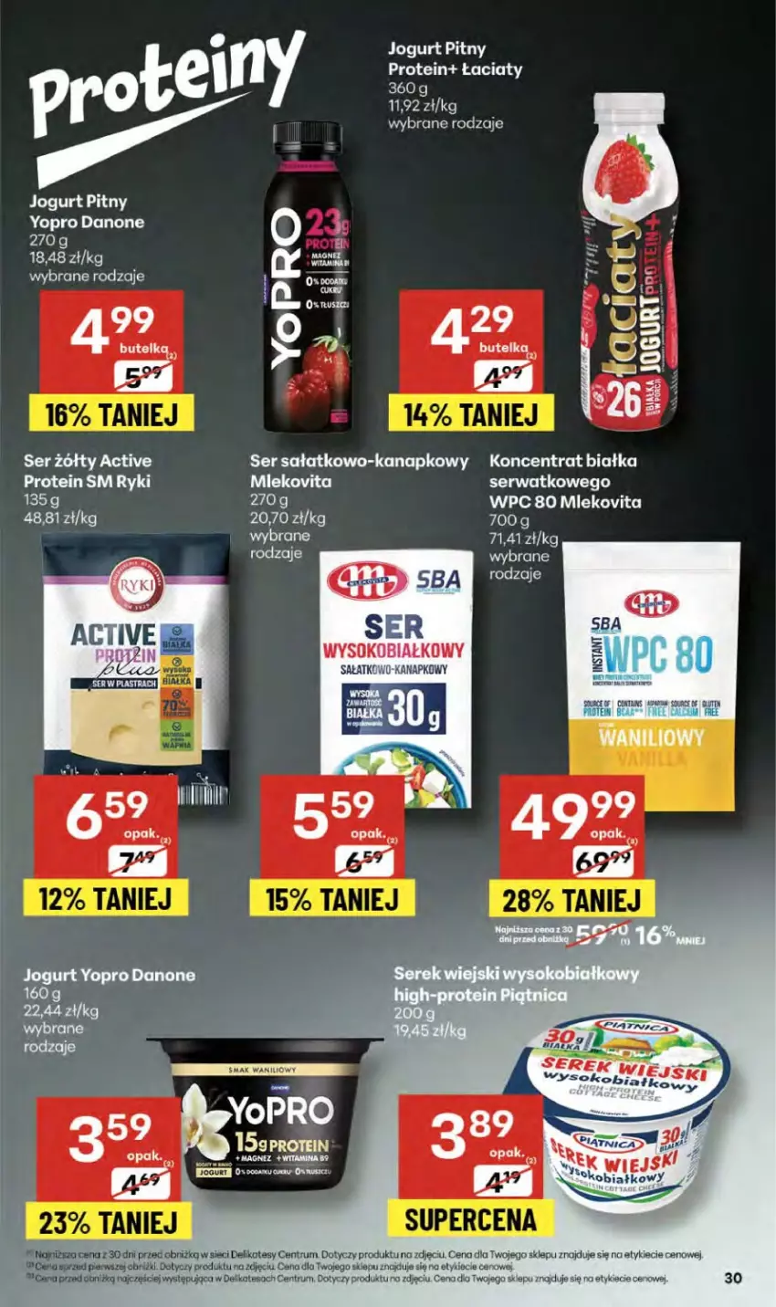 Gazetka promocyjna Delikatesy Centrum - Franczyza DC42 Czwartek - ważna 16.10 do 22.10.2025 - strona 30 - produkty: Danone, Jogurt, Jogurt pitny, Mleko, Mlekovita, Rum, Sałat, SEKO, Ser, Ser sałatkowo-kanapkowy, Serek, Sok