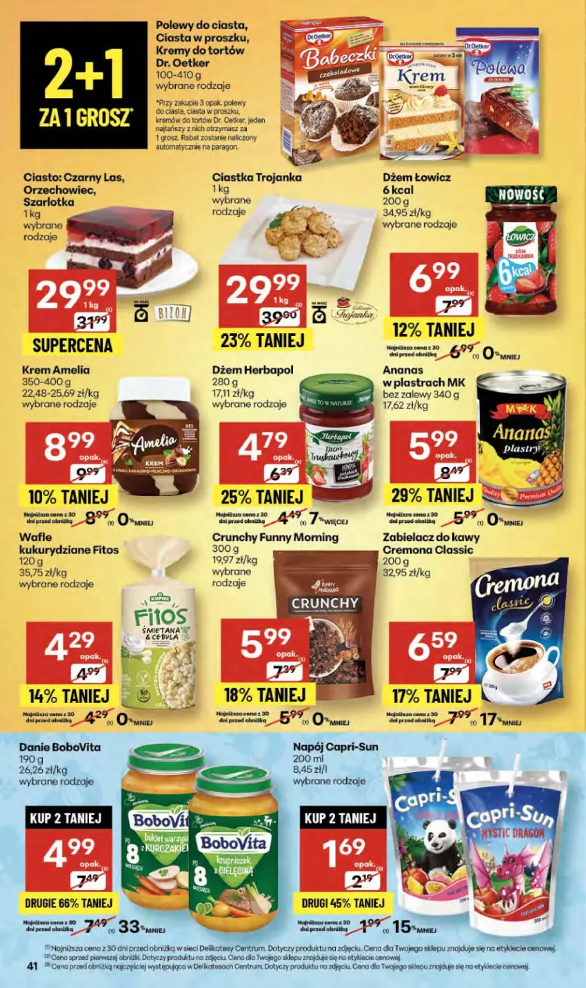 Gazetka promocyjna Delikatesy Centrum - Franczyza DC42 Czwartek - ważna 16.10 do 22.10.2025 - strona 41 - produkty: Ananas, BoboVita, Ciastka, Dr. Oetker, Dżem, Herbapol, Napój, Rum, Szarlotka, Wafle