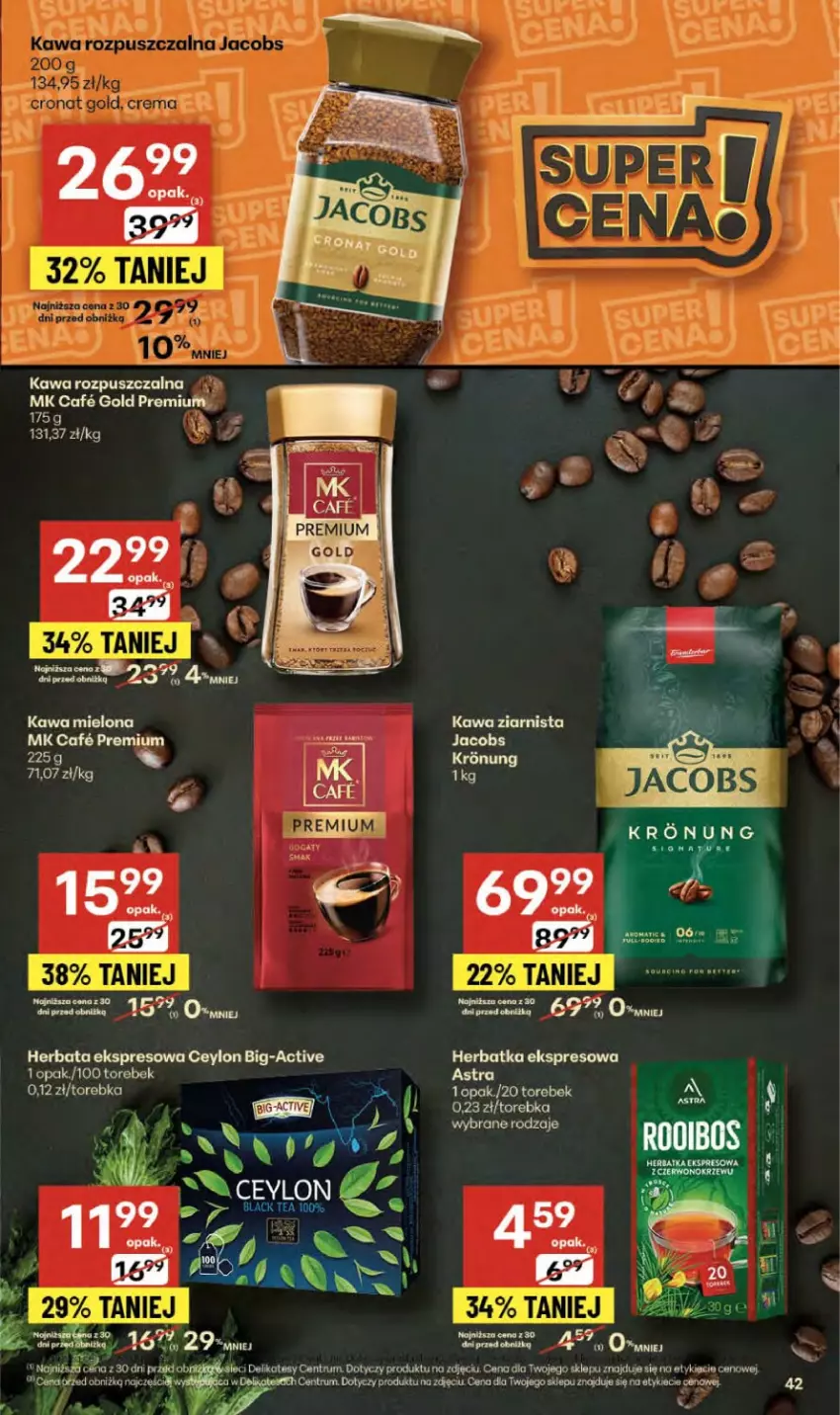 Gazetka promocyjna Delikatesy Centrum - Franczyza DC42 Czwartek - ważna 16.10 do 22.10.2025 - strona 42 - produkty: Herbata, Kawa, Kawa mielona, Kawa rozpuszczalna, Kawa ziarnista, Rum, Torebka