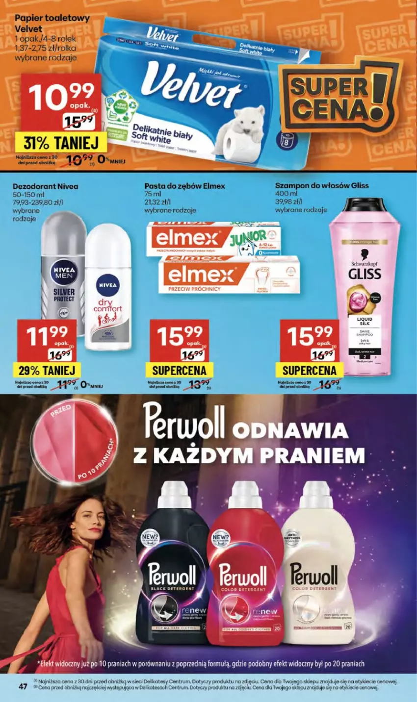 Gazetka promocyjna Delikatesy Centrum - Franczyza DC42 Czwartek - ważna 16.10 do 22.10.2025 - strona 47 - produkty: Dezodorant, Elmex, Nivea, Pasta do zębów, Por, Rum, Szampon