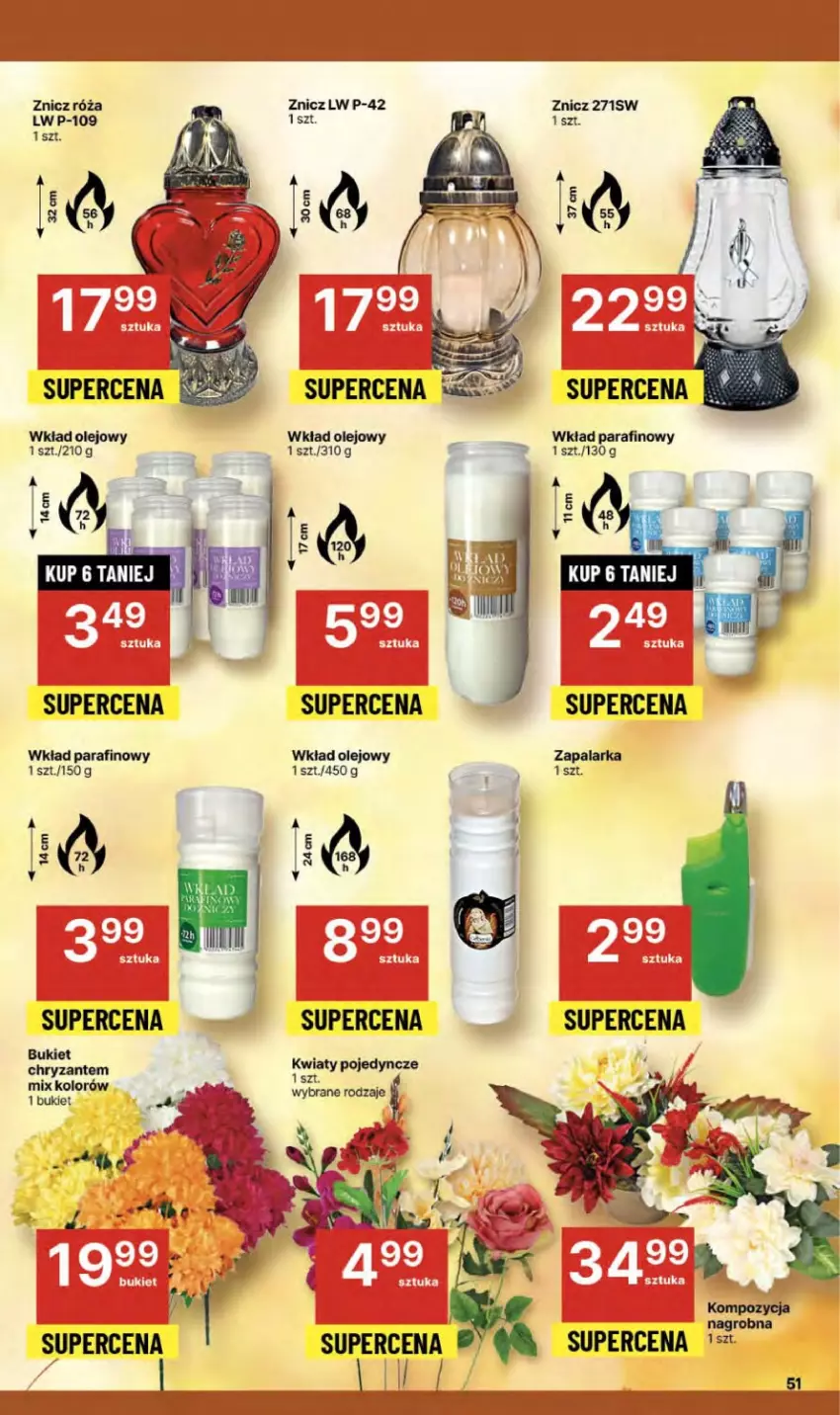 Gazetka promocyjna Delikatesy Centrum - Franczyza DC42 Czwartek - ważna 16.10 do 22.10.2025 - strona 51 - produkty: Koc, Róża, Znicz