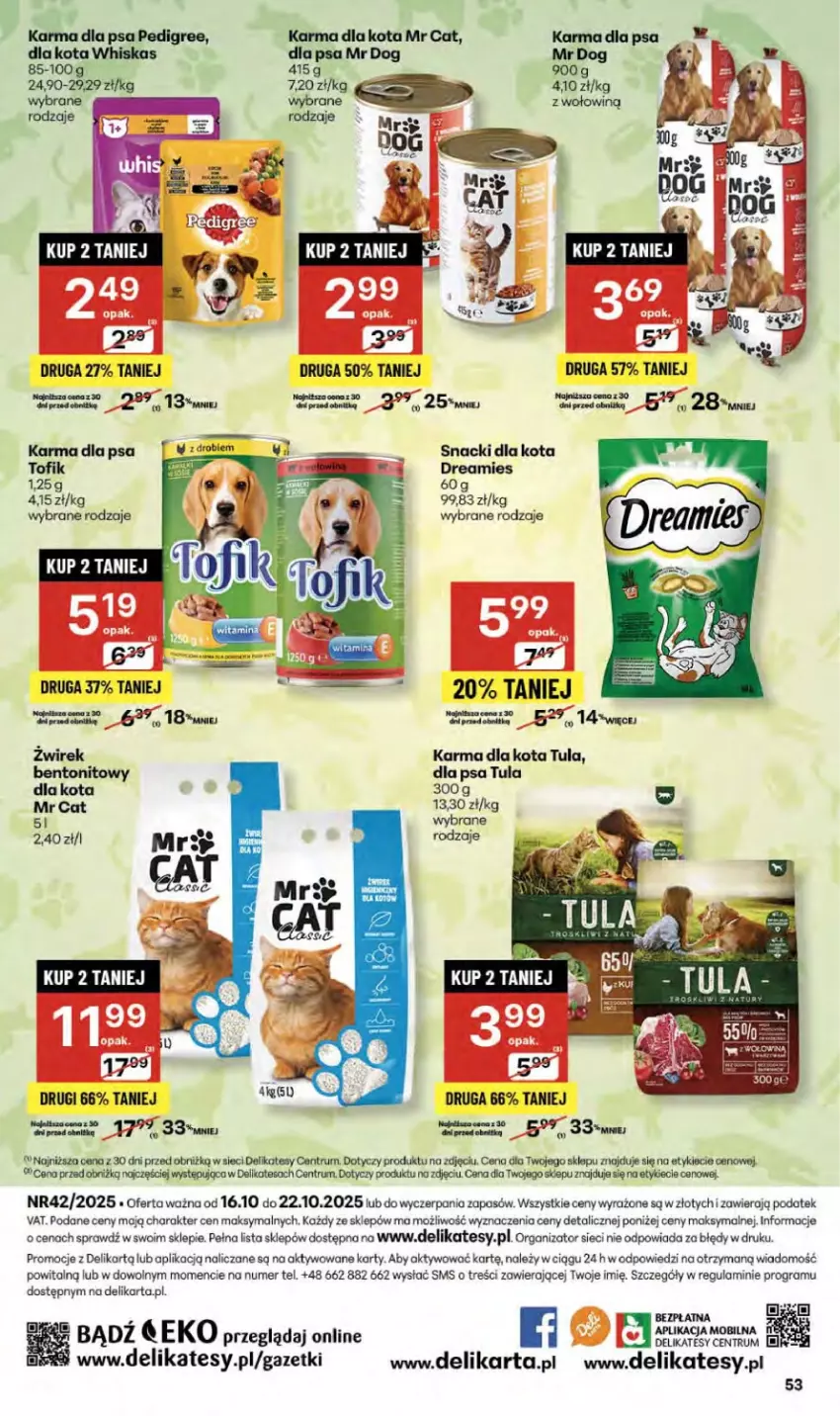 Gazetka promocyjna Delikatesy Centrum - Franczyza DC42 Czwartek - ważna 16.10 do 22.10.2025 - strona 53 - produkty: Gra, Mobil, Pedigree, Rum, Whiskas