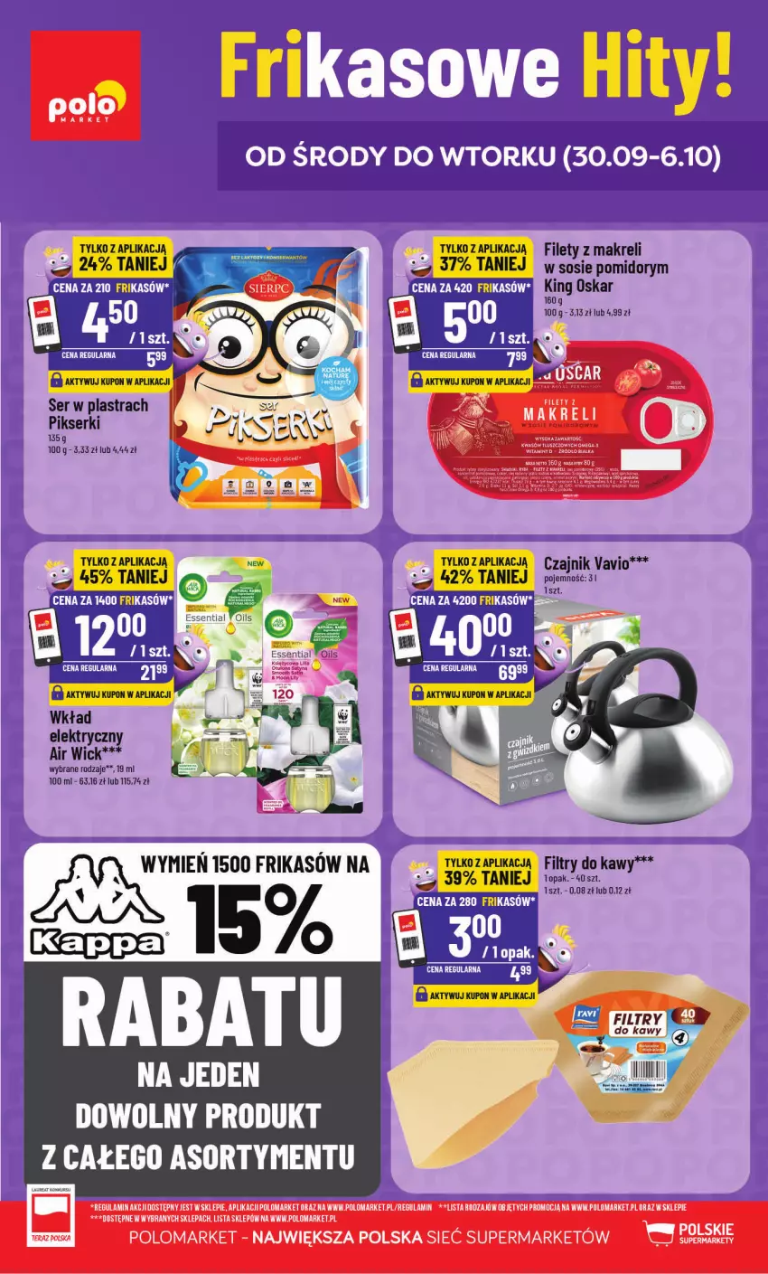 Gazetka promocyjna PoloMarket - Frikasy od 30.09 - ważna 30.09 do 06.10.2026 - strona 1 - produkty: Czajnik, Pomidory, Sati, Ser, Sos
