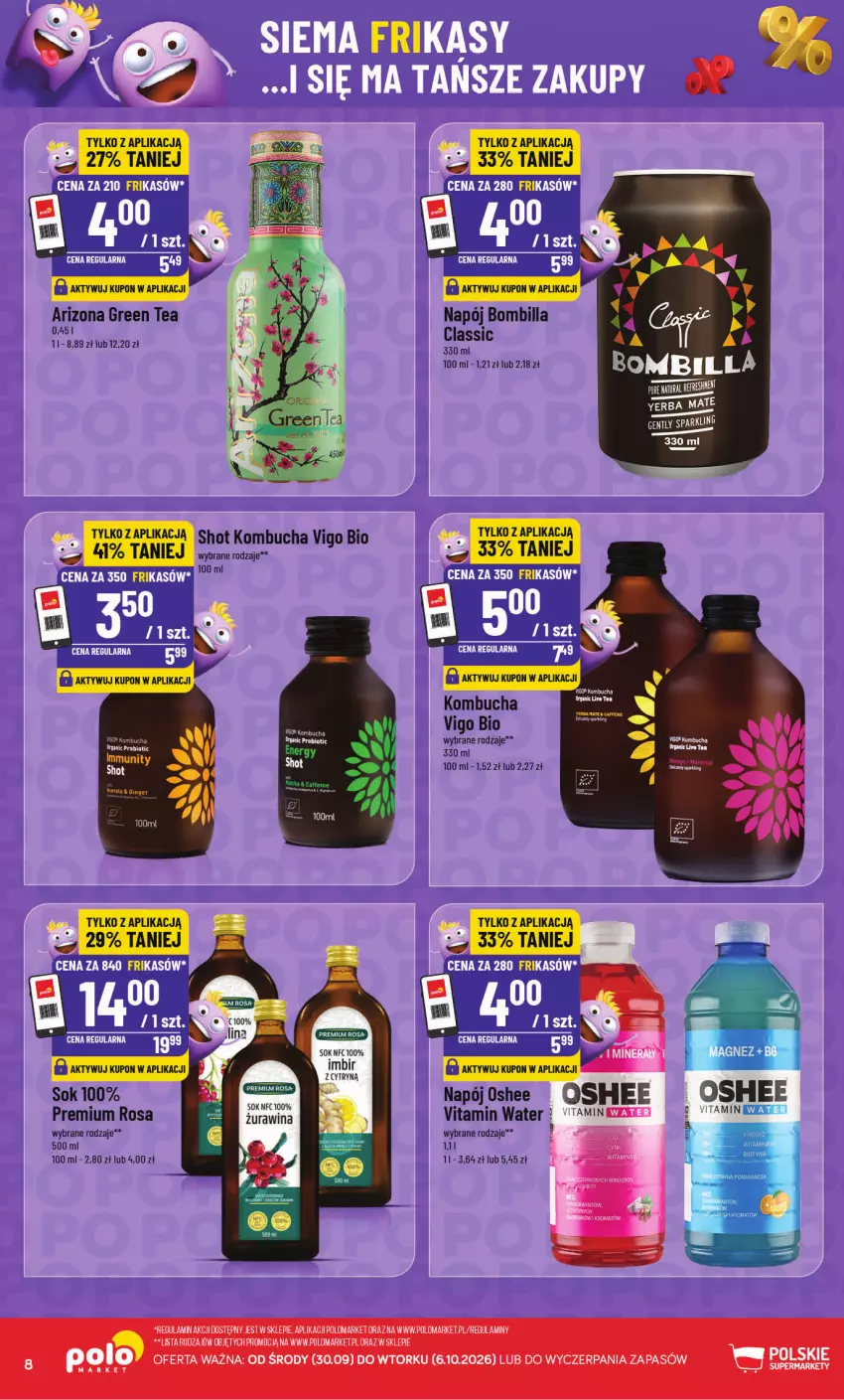 Gazetka promocyjna PoloMarket - Frikasy od 30.09 - ważna 30.09 do 06.10.2026 - strona 8 - produkty: Imbir, Napój, Oshee, Pur, Sati, Sok