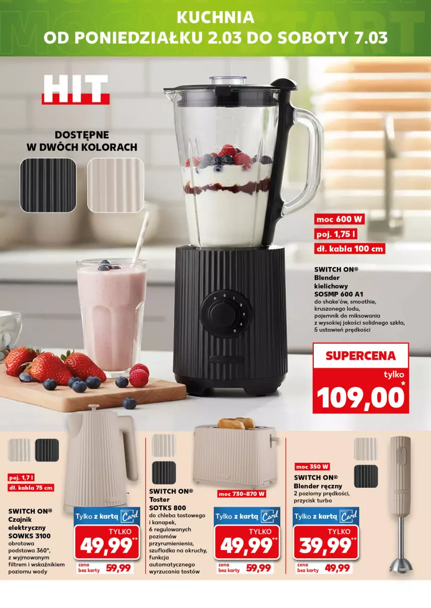 Gazetka promocyjna Kaufland - Kaufland - ważna 26.02 do 04.03.2026 - strona 12 - produkty: Blender, Blender ręczny, Czajnik, Pojemnik, Rum, Smoothie, Sok, Sos, Toster