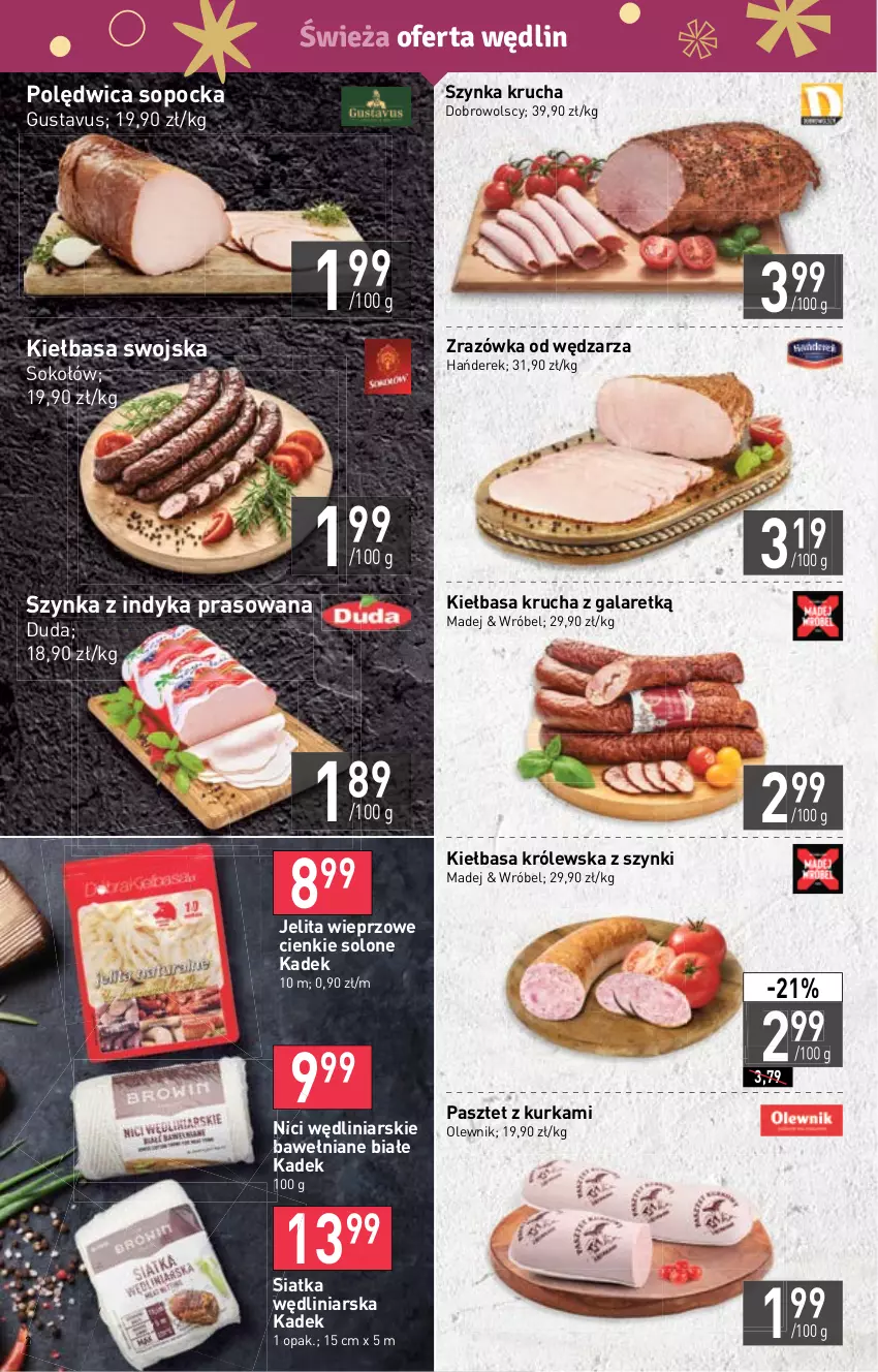 Gazetka promocyjna Stokrotka - Market - ważna 08.12 do 14.12.2022 - strona 2 - produkty: Duda, Gala, Kiełbasa, Kiełbasa krucha, Olewnik, Pasztet, Polędwica, Siatka, Sok, Sokołów, Szynka