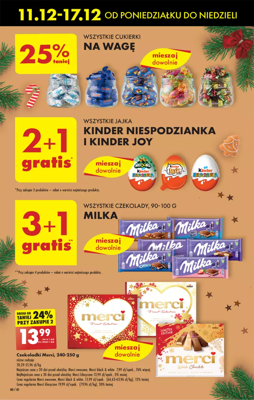 Gazetka promocyjna Biedronka - Od poniedzialku - ważna 11.12 do 16.12.2023 - strona 44 - produkty: Cukier, Cukierki, Fa, Kinder, Merci, Milka