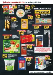 Gazetka promocyjna Netto - Gazetka spożywcza - Gazetka - ważna od 25.09 do 25.09.2021 - strona 23 - produkty: Piwa, Piwo, Sałatka, Hummus, Krakus, Mus, Gra, Hot dog, Salami, Bell, Parówki, Prosciutto, Kiełbaski pieprzowe, Tofu, Lody, Sałat, Bagietka pszenna, Szynka, Bagietka, Oranżada, Pieprz, Hellena, Morliny, Lasagne bolognese, Lasagne