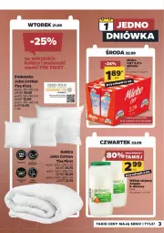Gazetka promocyjna Netto - Gazetka spożywcza - Gazetka - ważna od 25.09 do 25.09.2021 - strona 3 - produkty: Kołdra, Poduszka, Olej, Wkład olejowy, Mleko