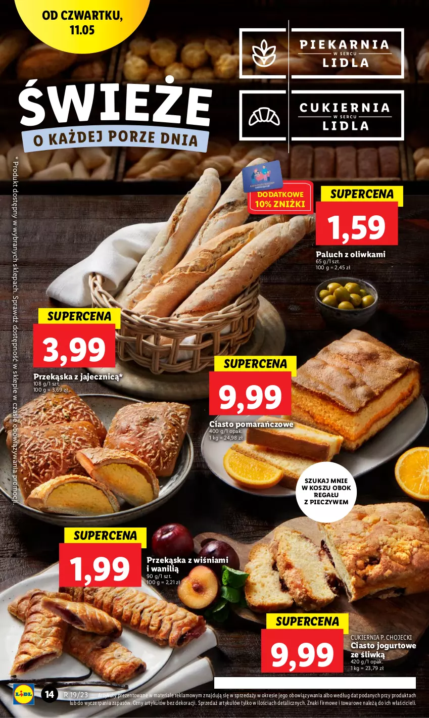 Gazetka promocyjna Lidl - GAZETKA - ważna 11.05 do 13.05.2023 - strona 18 - produkty: Ciasto jogurtowe, Cukier, Jogurt, Kosz, Piec, Regał