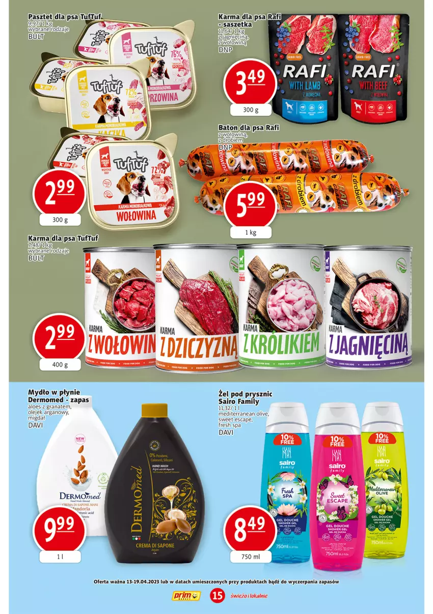 Gazetka promocyjna Prim Market - ważna 13.04 do 19.04.2023 - strona 15 - produkty: Baton, Baton dla psa, Fa, Gra, Granat, Mydło, Mydło w płynie, Olej