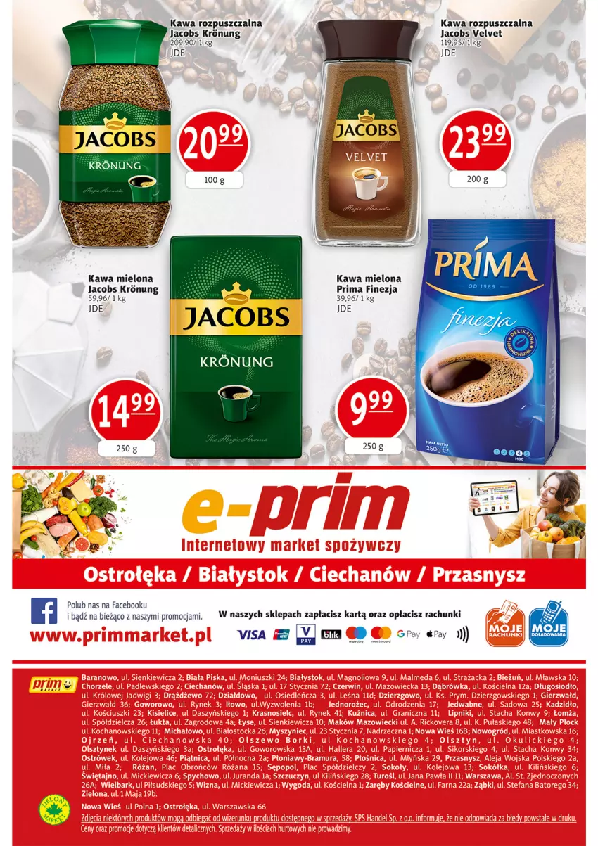 Gazetka promocyjna Prim Market - ważna 13.04 do 19.04.2023 - strona 16 - produkty: Fa, Jacobs, Jacobs Velvet, Kawa, Kawa mielona, Kawa rozpuszczalna, Prima, Velvet