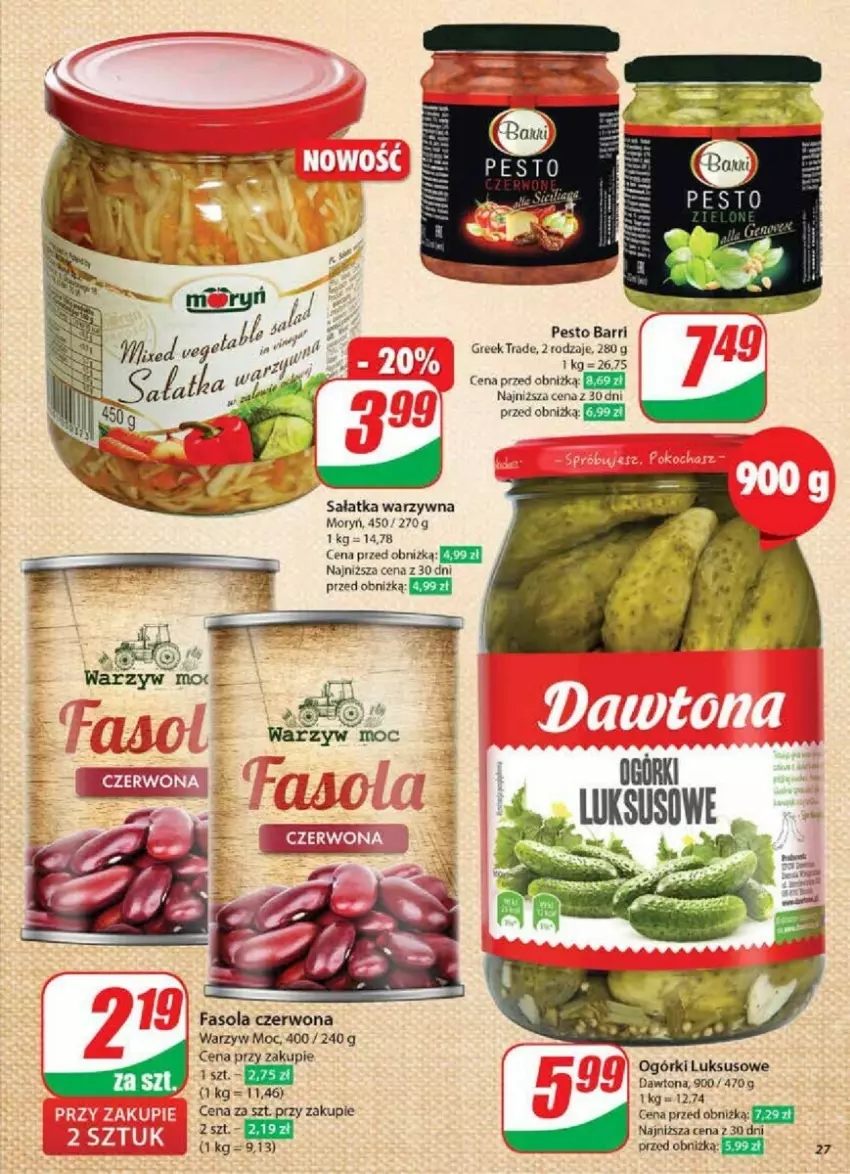 Gazetka promocyjna Dino - ważna 06.11 do 12.11.2024 - strona 20 - produkty: Dawtona, Fa, Fasola, Pesto, Sałat, Sałatka, Sałatka warzywna