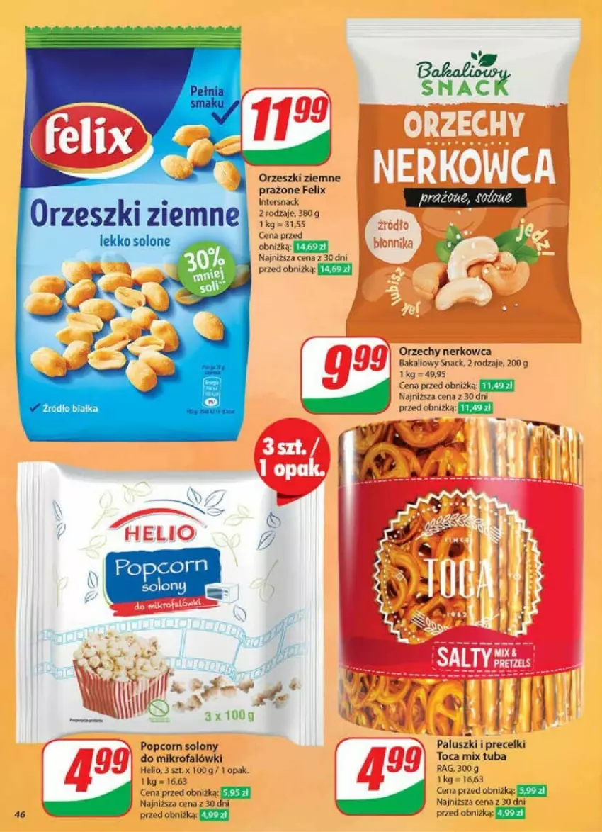 Gazetka promocyjna Dino - ważna 06.11 do 12.11.2024 - strona 41 - produkty: Fa, Felix, Helio, Orzeszki, Orzeszki ziemne, Popcorn, Precelki