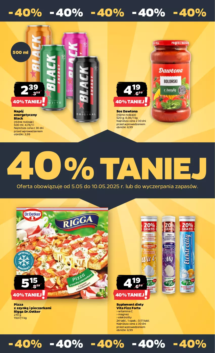 Gazetka promocyjna Netto - Od Poniedziałku - ważna 05.05 do 10.05.2025 - strona 26 - produkty: Dawtona, Lack, Magnez, Napój, Napój energetyczny, Piec, Pieczarka, Pizza, Sos, Suplement diety