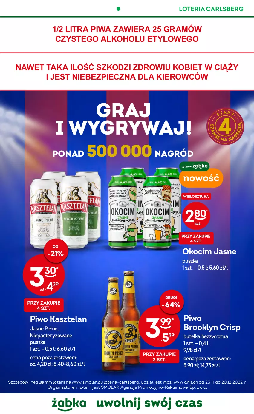 Gazetka promocyjna Żabka - ważna 14.12 do 20.12.2022 - strona 17 - produkty: Carlsberg, Gra, Kasztelan, Koc, Mola, Okocim, Piec, Piwa, Piwo