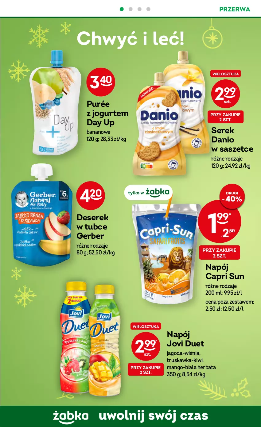 Gazetka promocyjna Żabka - ważna 14.12 do 20.12.2022 - strona 40 - produkty: Danio, Deser, Gerber, Herbata, Jogurt, Kiwi, Mango, Napój, Pur, Ser, Serek