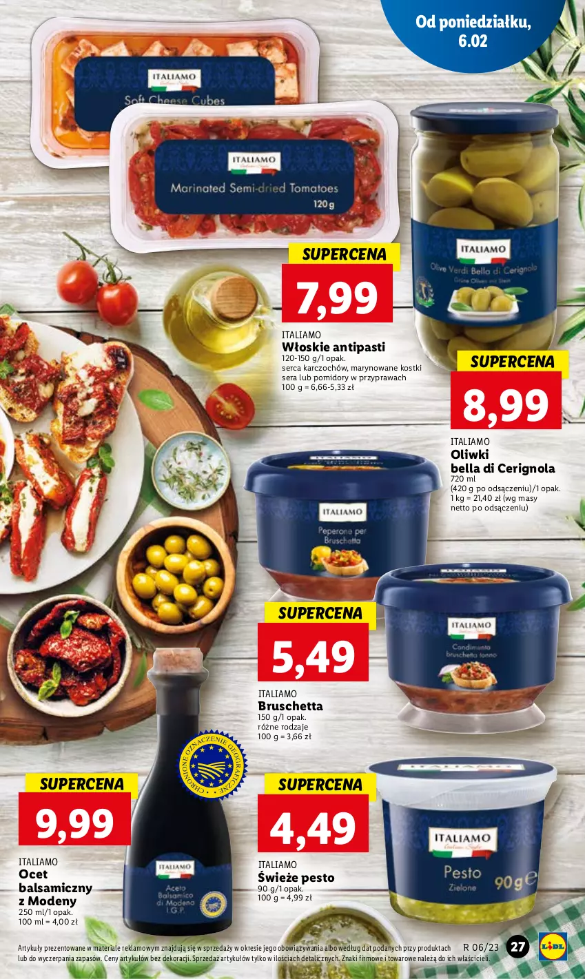 Gazetka promocyjna Lidl - GAZETKA - ważna 06.02 do 08.02.2023 - strona 29 - produkty: Bell, Bella, Ocet, Ocet balsamiczny, Oliwki, Pesto, Pomidory, Ser