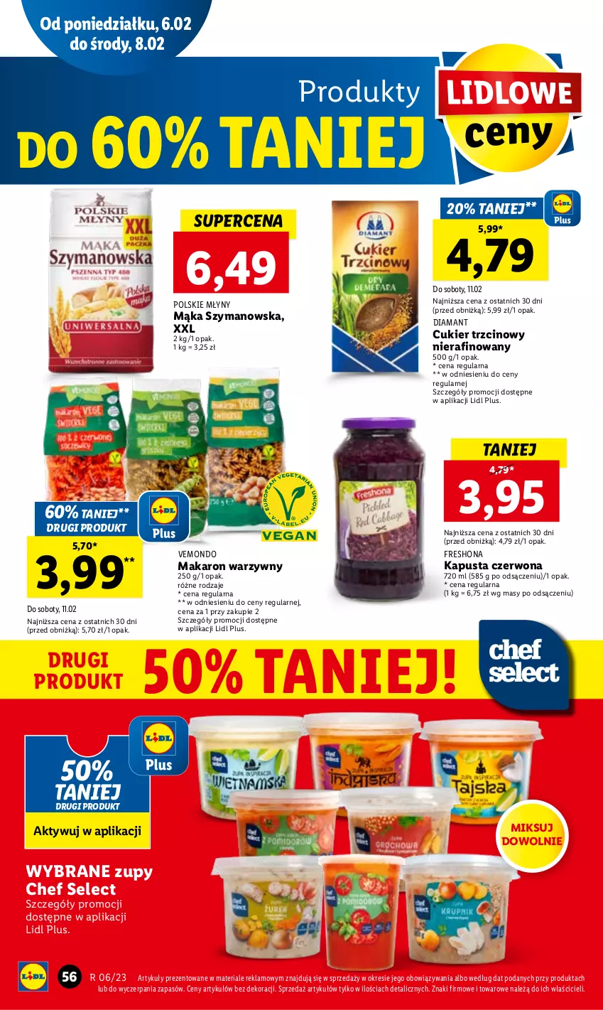 Gazetka promocyjna Lidl - GAZETKA - ważna 06.02 do 08.02.2023 - strona 58 - produkty: Cukier, Cukier trzcinowy, Diamant, Mąka, Makaron, Polskie Młyny