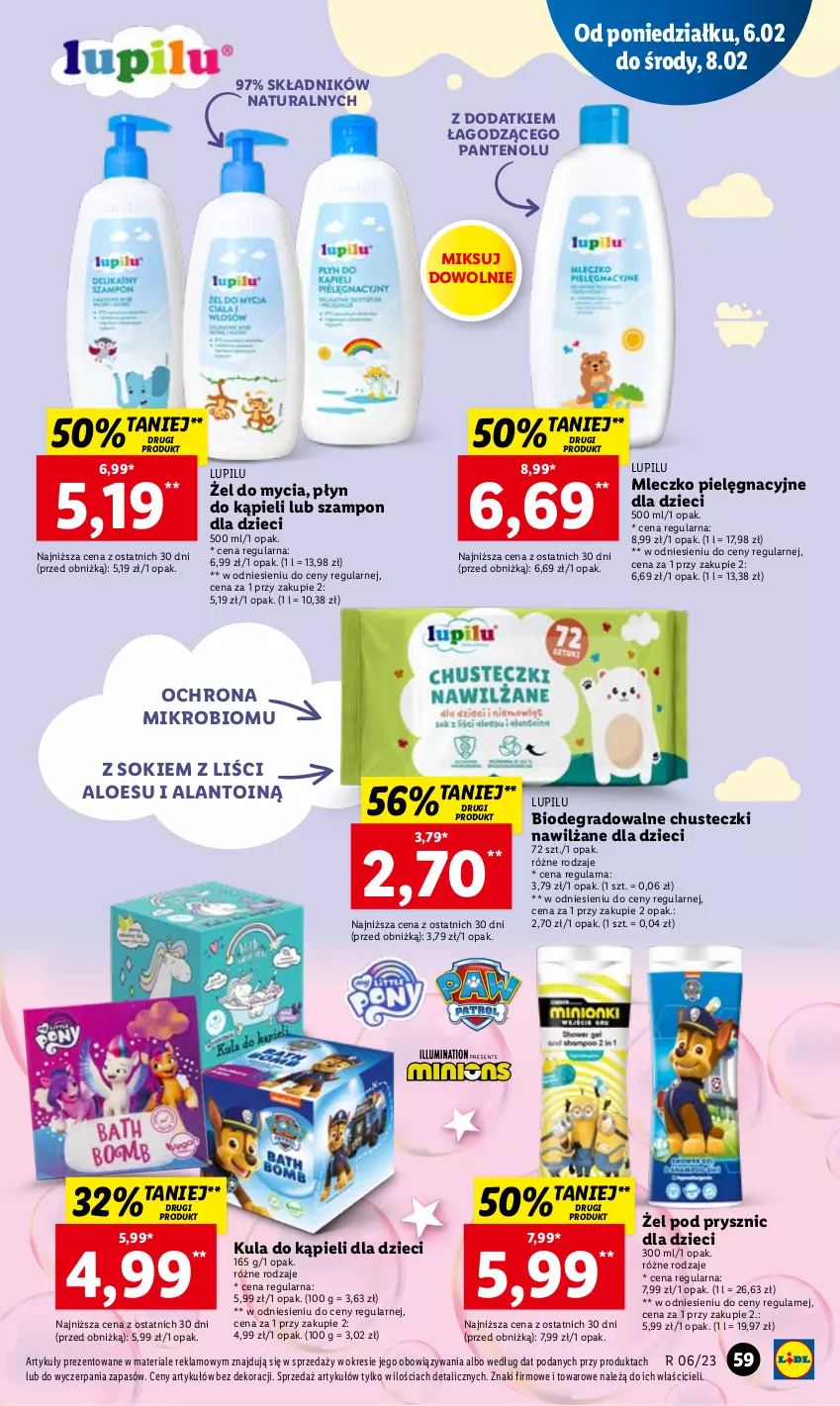 Gazetka promocyjna Lidl - GAZETKA - ważna 06.02 do 08.02.2023 - strona 61 - produkty: Chusteczki, Dzieci, Gra, Kula do kąpieli, Mleczko, Płyn do kąpieli, Sok, Szampon