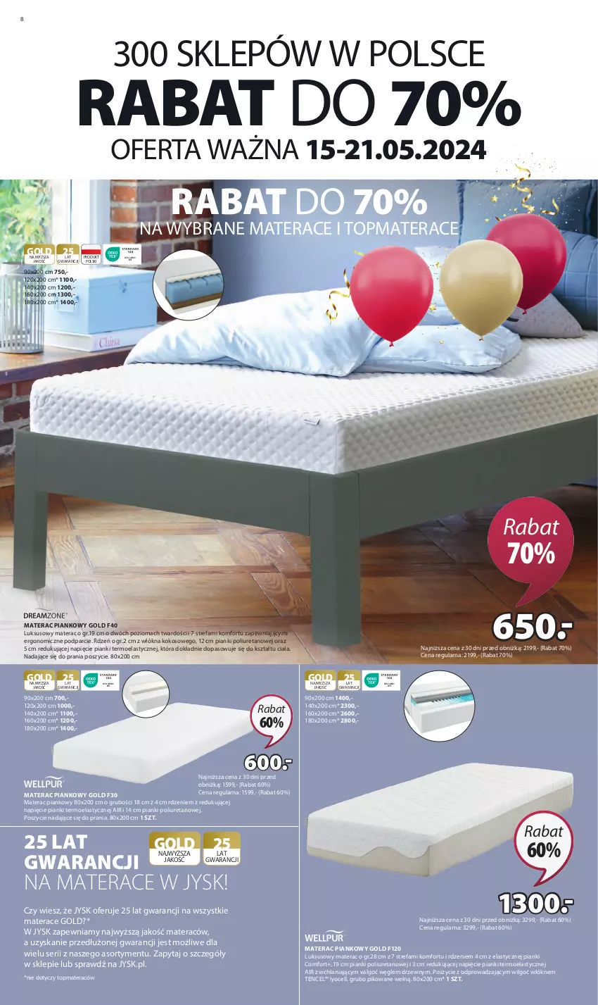 Gazetka promocyjna Jysk - Oferta tygodnia - ważna 15.05 do 21.05.2024 - strona 9 - produkty: Fa, Kokos, LG, Materac, Materac piankowy, Ser, Tera, Top