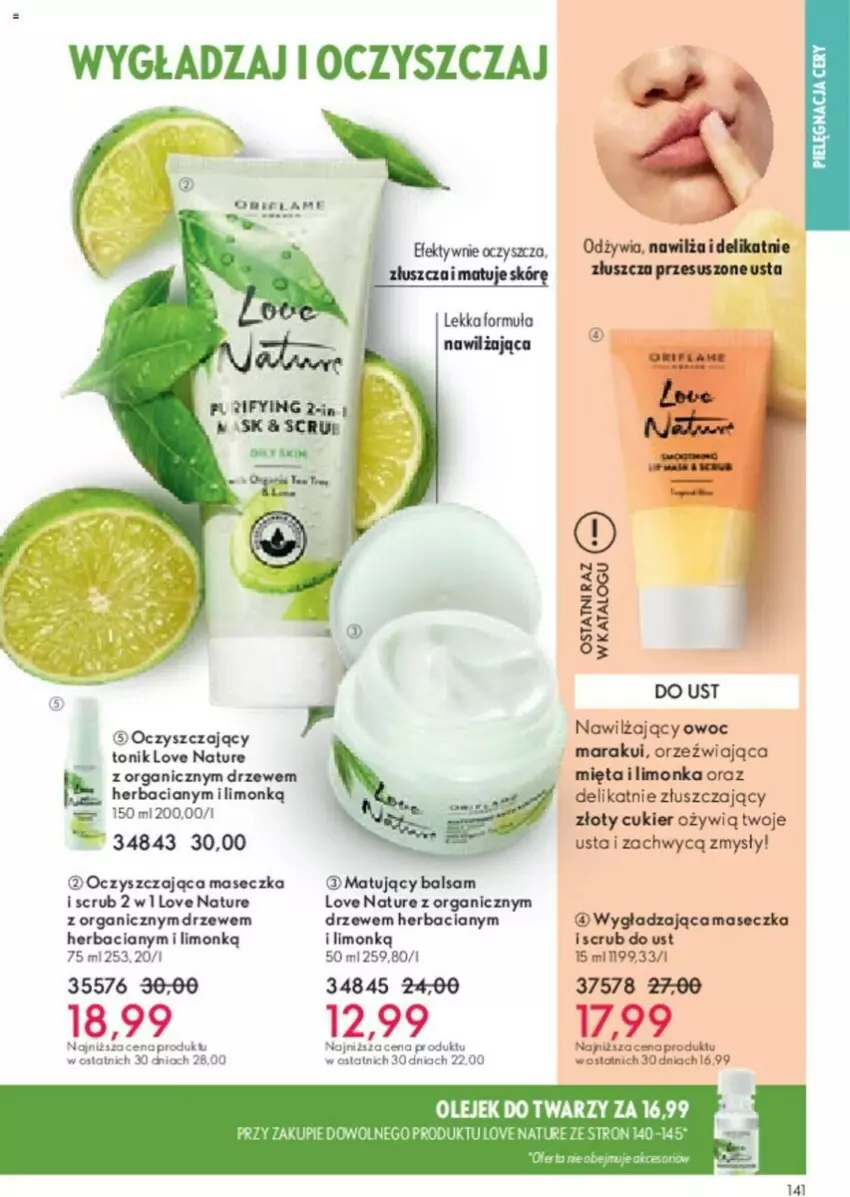 Gazetka promocyjna Oriflame - ważna 23.01 do 12.02.2024 - strona 48 - produkty: Cukier, Limonka, Love Nature, Mięta, Olej, Ser, Tonik