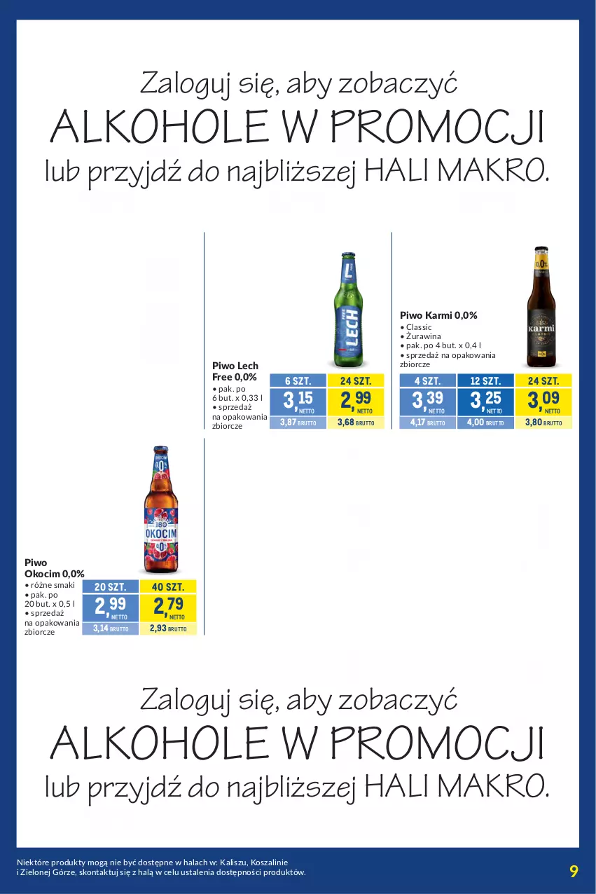 Gazetka promocyjna Makro - Kupujesz więcej płacisz mniej - ważna 07.07 do 03.08.2026 - strona 9 - produkty: Alkohole, Carlsberg, Heineken, JBL, Karmi, Koc, Kosz, Namysłów, Okocim, Piwo, Szal, Tatra, Warka