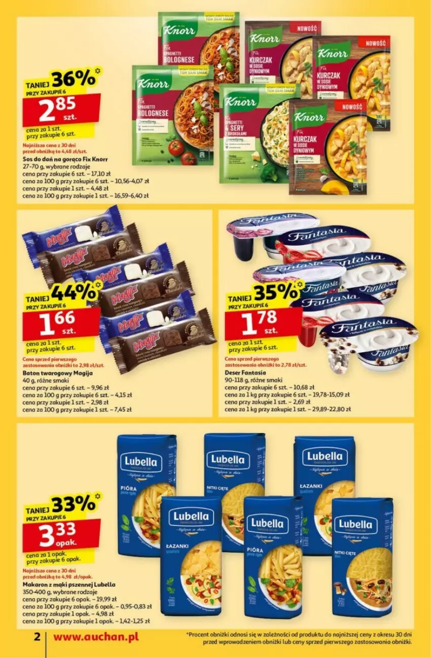 Gazetka promocyjna Auchan - ważna 24.10 do 30.10.2024 - strona 3 - produkty: Baton, Bell, Bella, Deser, Fa, Fanta, Knorr, Lubella, Magija, Makaron, Ser, Sos