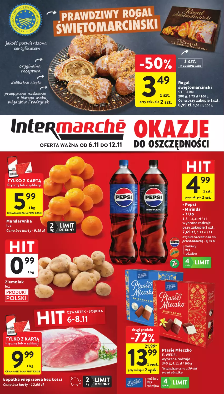 Gazetka promocyjna Intermarche - Gazetka promocyjna - ważna 06.11 do 12.11.2025 - strona 1 - produkty: E. Wedel, Fa, Mirinda, Mleczko, Pepsi, Ptasie mleczko, Rogal