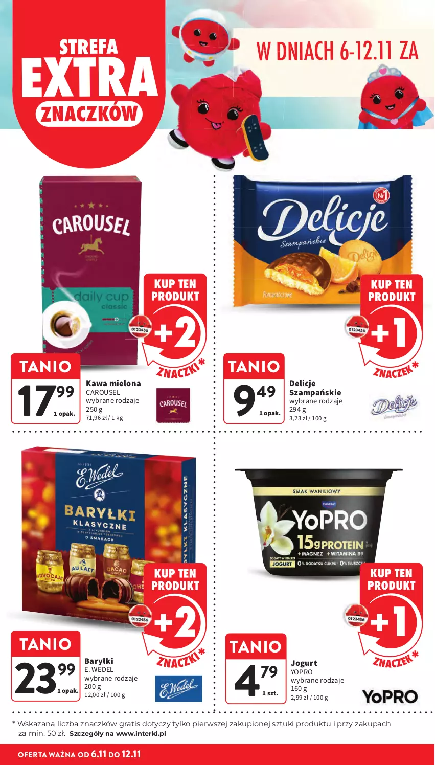 Gazetka promocyjna Intermarche - Gazetka promocyjna - ważna 06.11 do 12.11.2025 - strona 10 - produkty: Baryłki, Delicje, E. Wedel, Fa, Gra, Jogurt, Kawa, Kawa mielona
