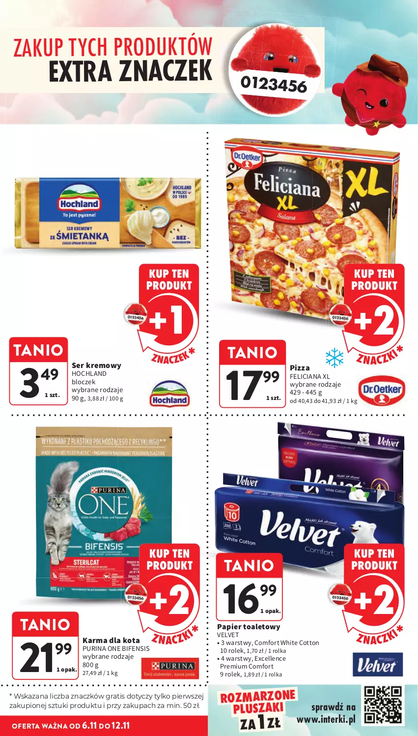 Gazetka promocyjna Intermarche - Gazetka promocyjna - ważna 06.11 do 12.11.2025 - strona 11 - produkty: Feliciana, Gra, Hochland, Papier, Papier toaletowy, Pizza, Pluszak, Pur, Purina, Ser, Velvet