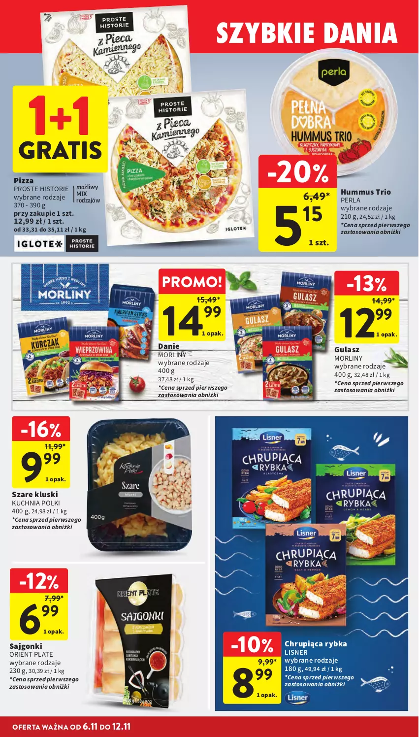 Gazetka promocyjna Intermarche - Gazetka promocyjna - ważna 06.11 do 12.11.2025 - strona 20 - produkty: Gra, Hummus, Kuchnia, Lisner, Morliny, Mus, Pizza, Sajgonki
