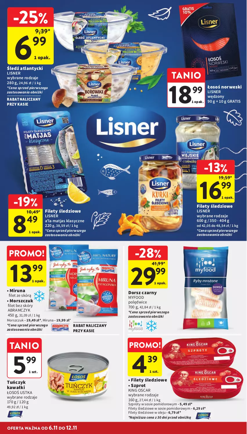 Gazetka promocyjna Intermarche - Gazetka promocyjna - ważna 06.11 do 12.11.2025 - strona 22 - produkty: Dorsz, Gra, Kawa, Lisner, Matjas, Miruna, Olej, Sos, Szprot, Tuńczyk