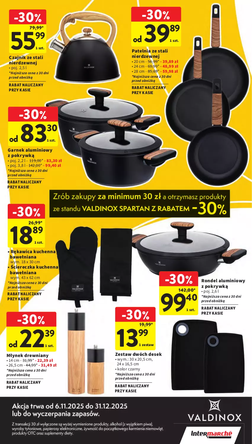 Gazetka promocyjna Intermarche - Gazetka promocyjna - ważna 06.11 do 12.11.2025 - strona 29 - produkty: Czajnik, Garnek, Młynek, Patelnia, Rękawica kuchenna, Rondel